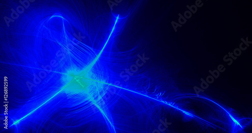 Abstract Design On Dark Background In Blue And Green