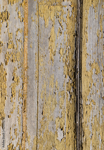 Peeling Varnish on Wood Panel of Old Screen Door