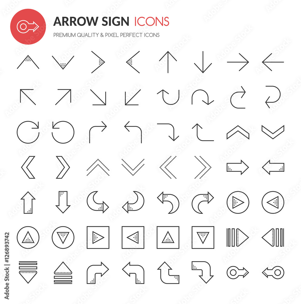 Arrow Sign Icons , Thin Line and Pixel Perfect Icons