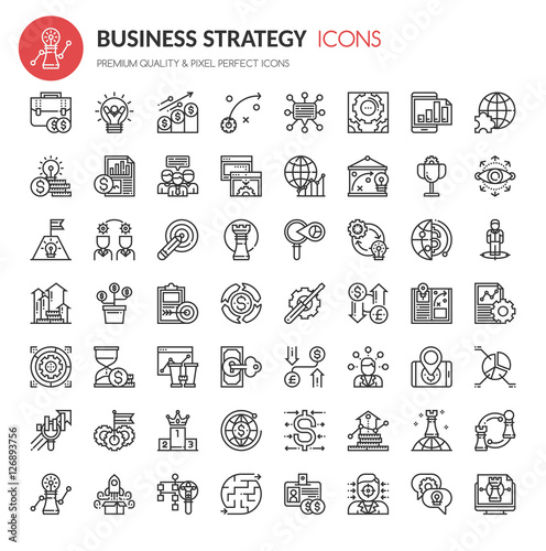 Business Strategy Icons , Thin Line and Pixel Perfect Icons