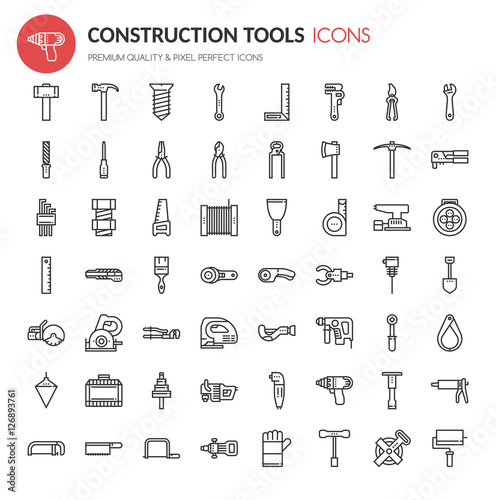 Construction tools , Thin Line and Pixel Perfect Icons