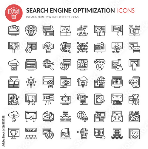 Search Engine Optimization Icons, Thin Line and Pixel Perfect Ic