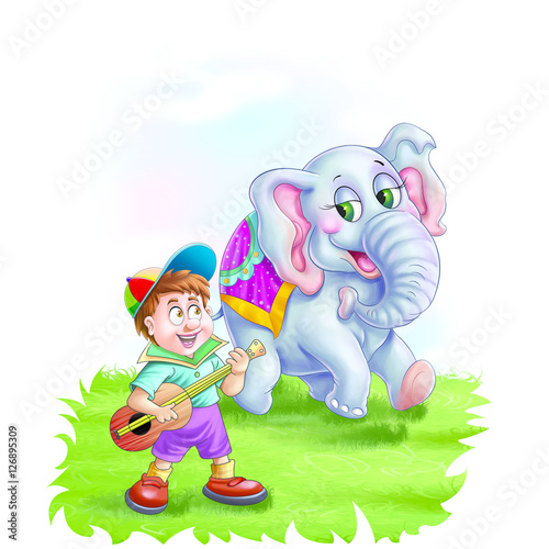 Boy with an elephant