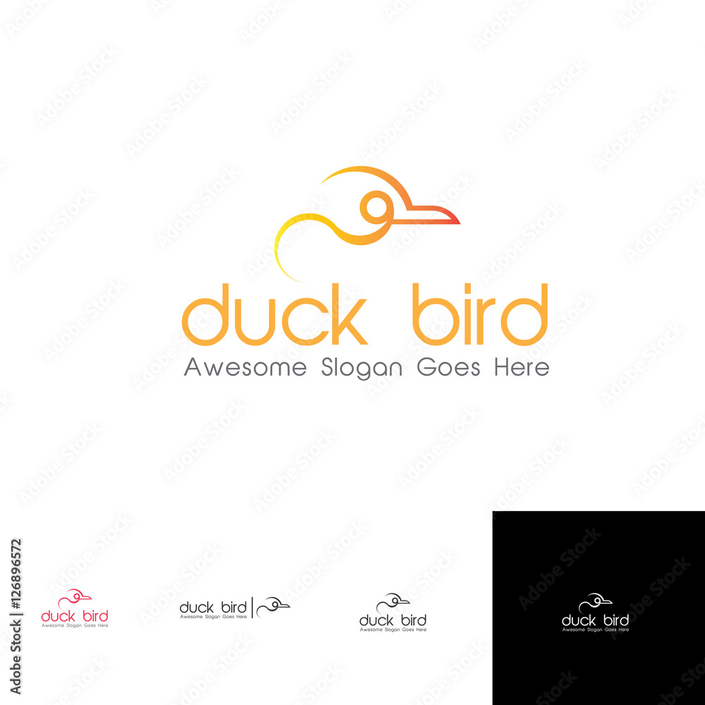Duck bird with the lineart for fast food restaurant