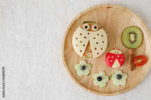 Ladybug ladybird healthy lunch, fun food art for kids