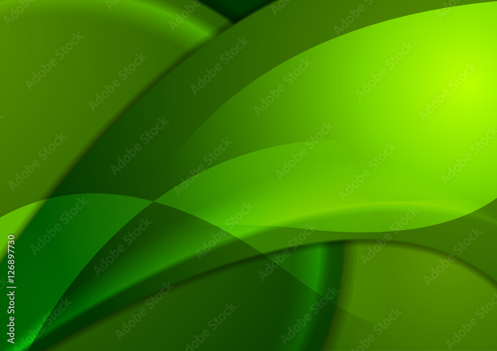 Bright green smooth waves vector background Bright green smooth waves vector background