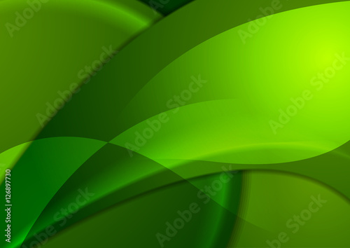 Bright green smooth waves vector background