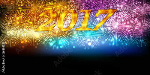 花火　新年　夜空　背景