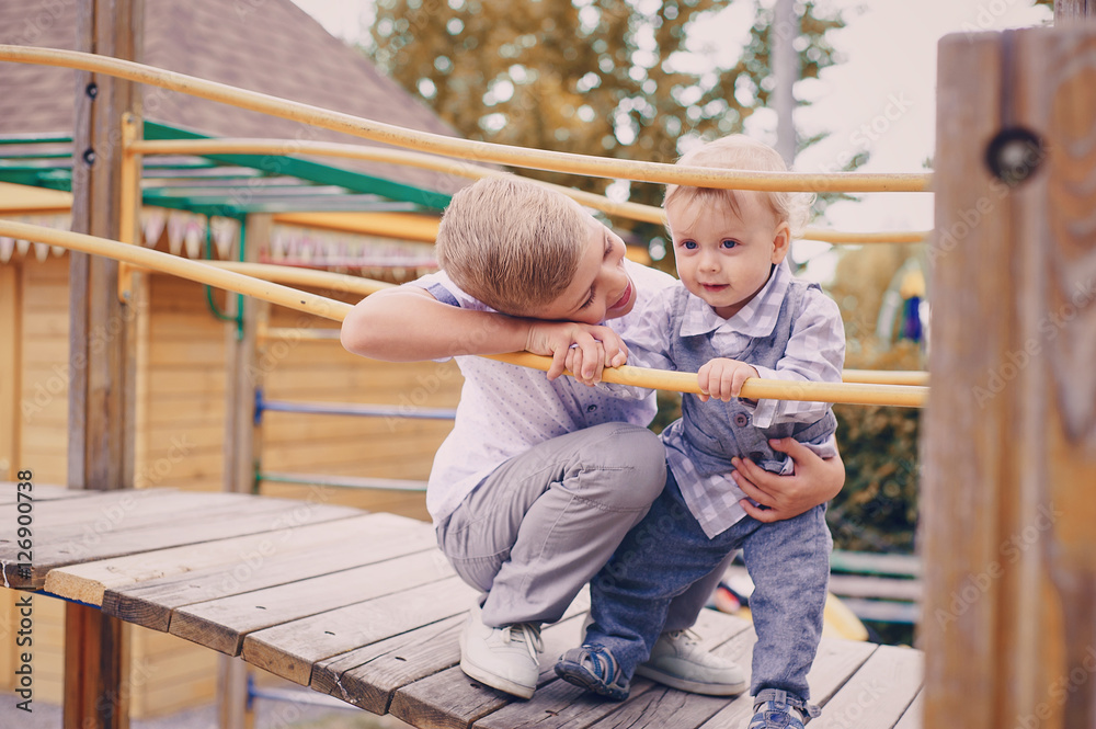 Fototapeta premium boys for a walk