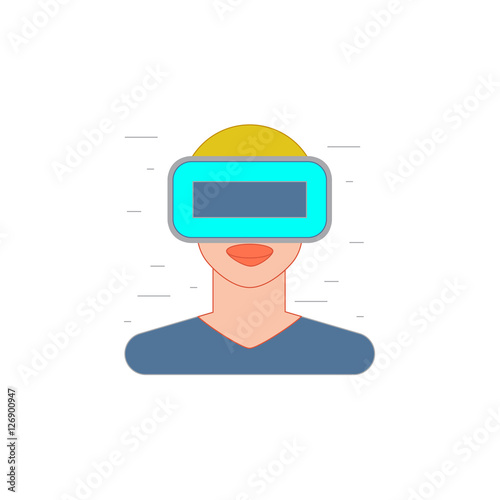 Virtual ray glasses icon or illustration in outline style photo