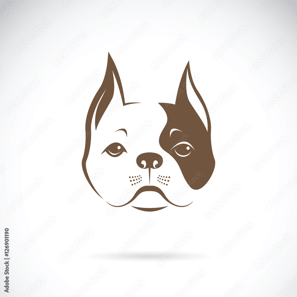 Vector of a dog face on a white background. Bulldog. Animal Logo Vector of a dog face on a white background. Bulldog. Animal Logo