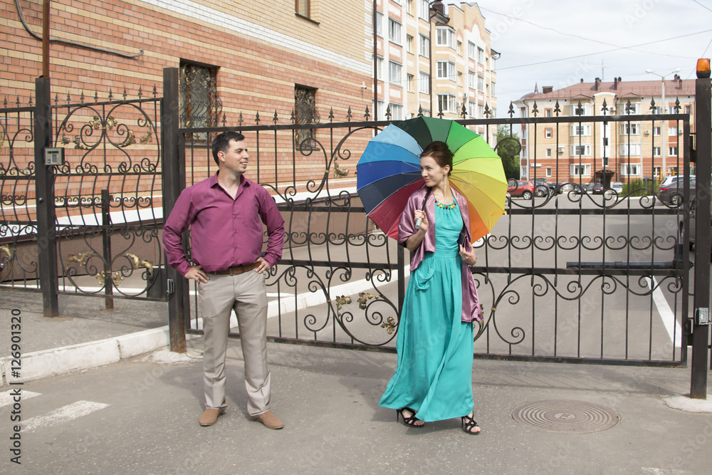 Obraz premium Beautiful couple outdoors in a summer day