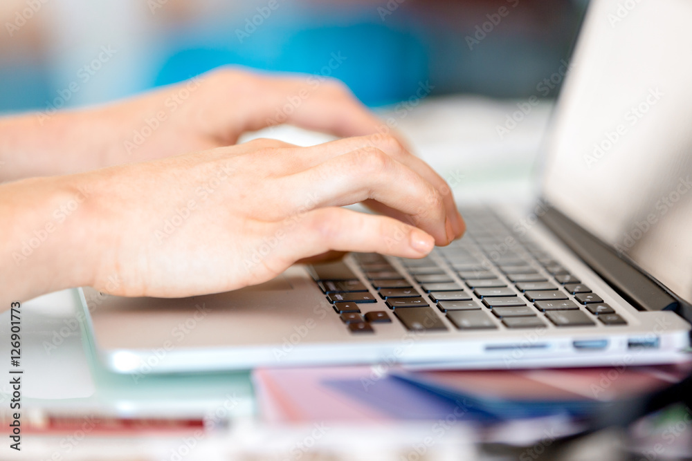 Image of woman's hands typing Image of woman's hands typing