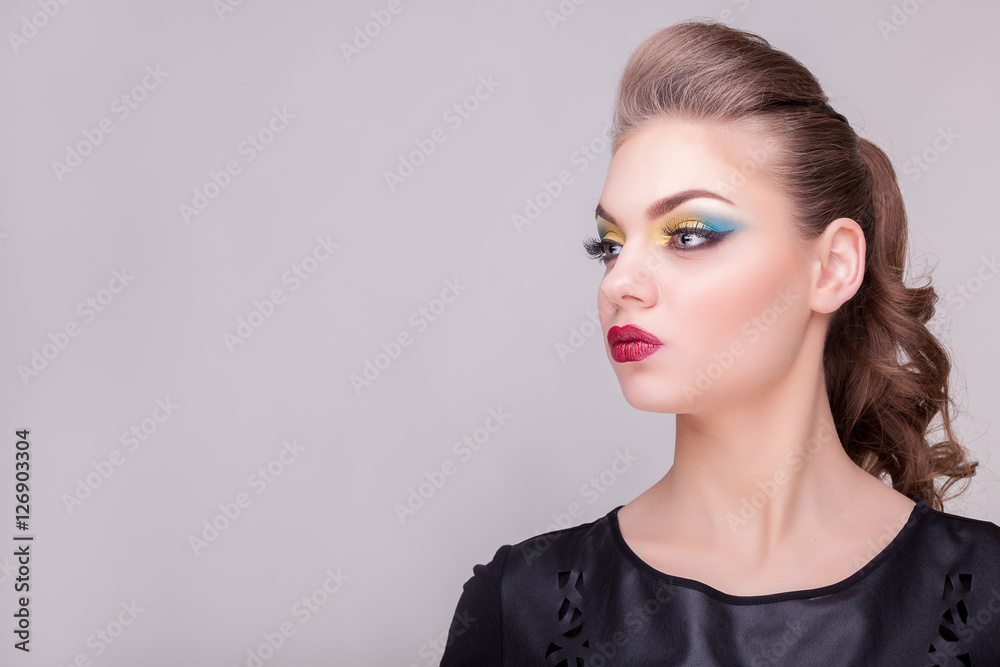Woman in glamour photo with professional make up