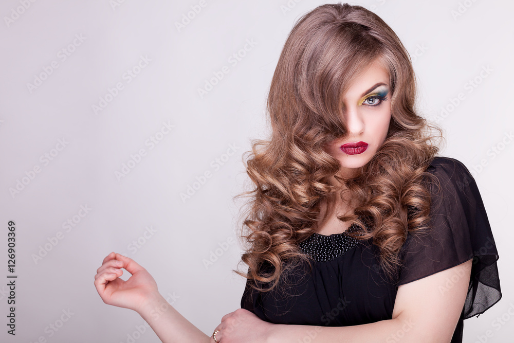 Fototapeta premium Woman with professional make up and hairstyle