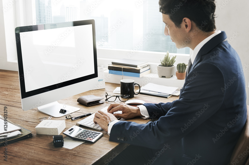 Accounting Analysis Digital Devices Workspace Concept Accounting Analysis Digital Devices Workspace Concept