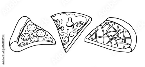 Vector Pizza slice drawing