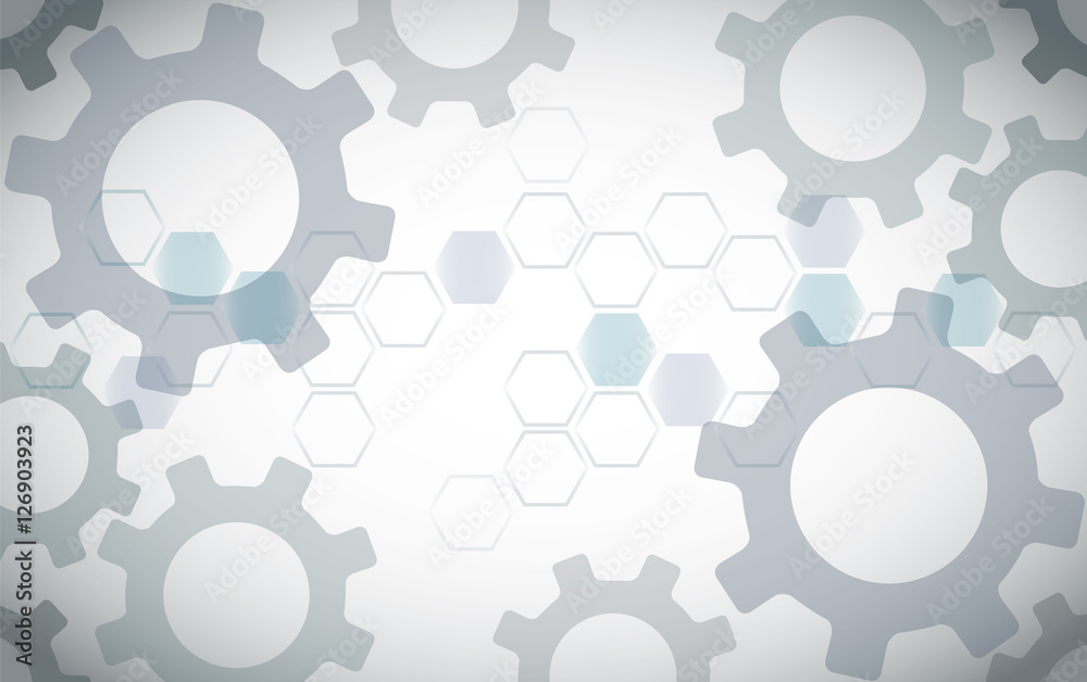 Abstract Gears and Hexagon background Abstract Gears and Hexagon background