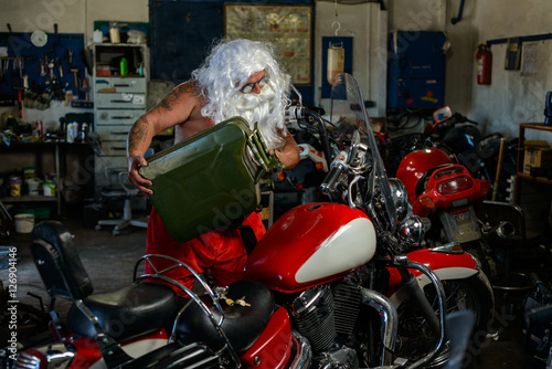 Santa on a motorcycle
