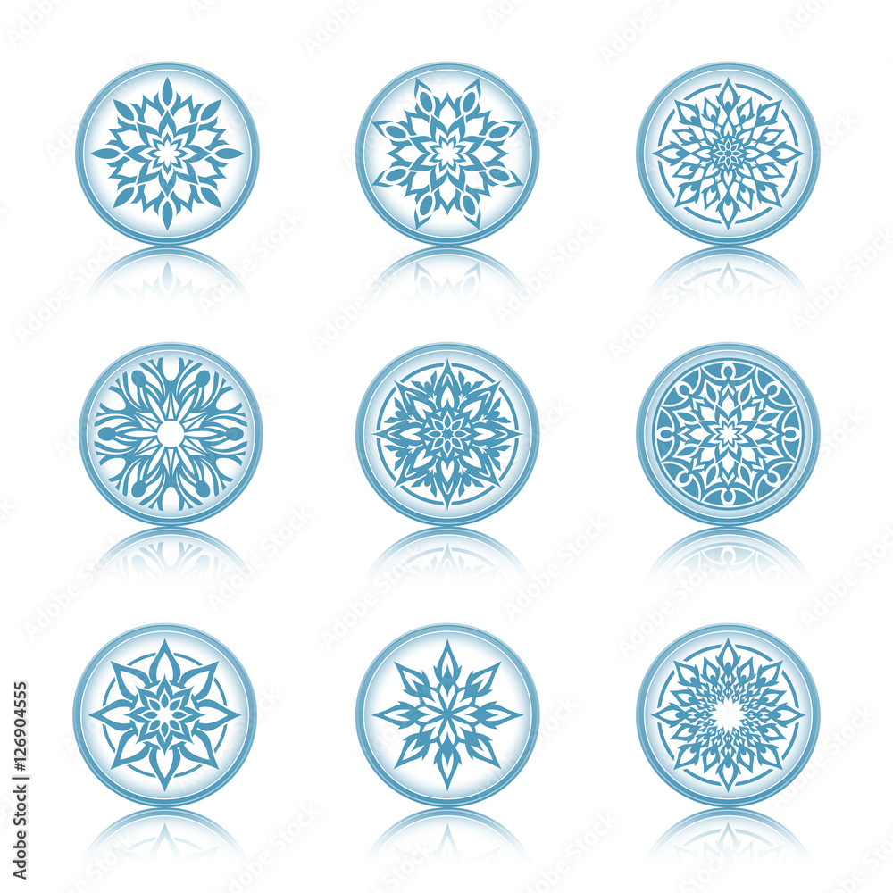 Floral decoration element, circle ornament Floral decoration element, circle ornament