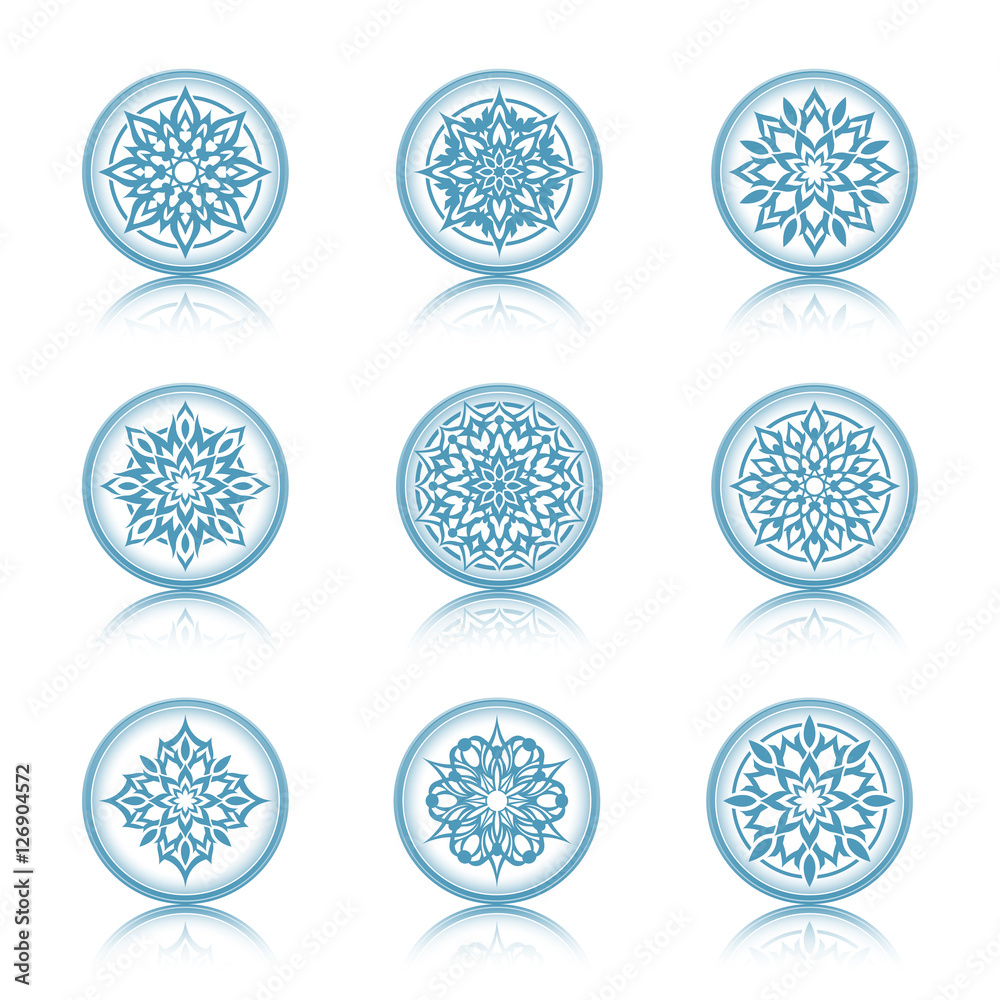 Floral decoration element, circle ornament Floral decoration element, circle ornament