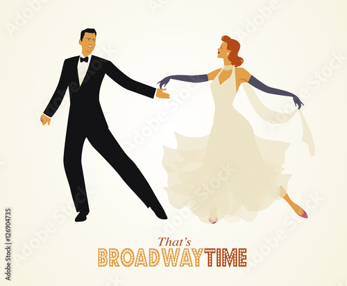That's Broadway Time: Elegant couple dancing retro style