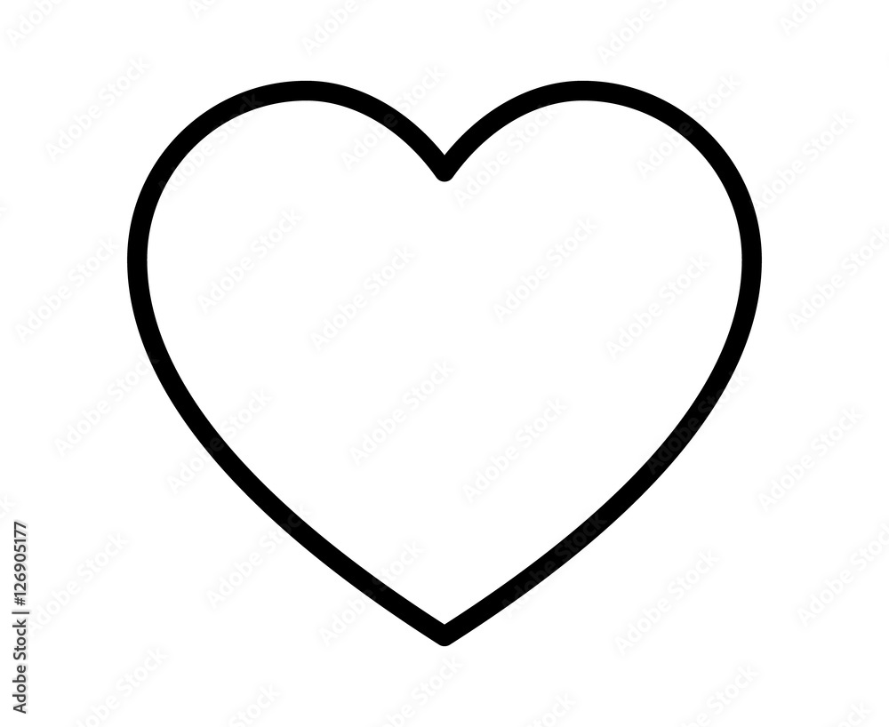 Thin line heart / romantic love line art icon for dating apps and websites