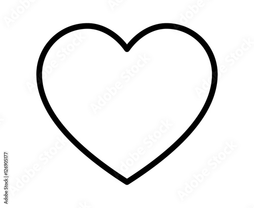 Thin line heart / romantic love line art icon for dating apps and websites