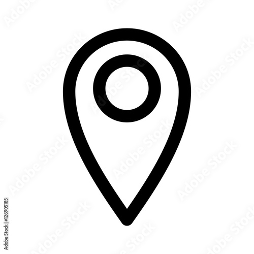 Map marker location pin line art icon for apps and websites