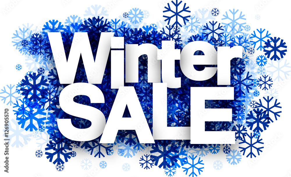 Winter sale background with snowflakes. Stock Vector Adobe Stock