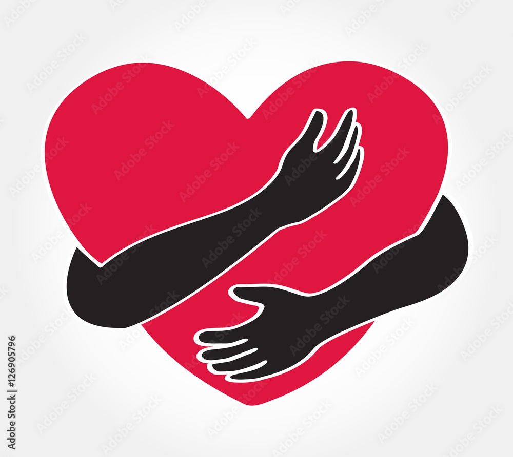 hugging heart vector , Hug yourself , Love yourself hugging heart vector , Hug yourself , Love yourself