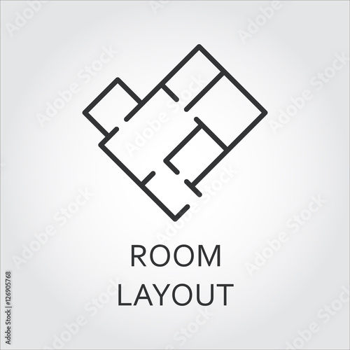 Room layout. Architectural schematic floor plan of the apartment concept