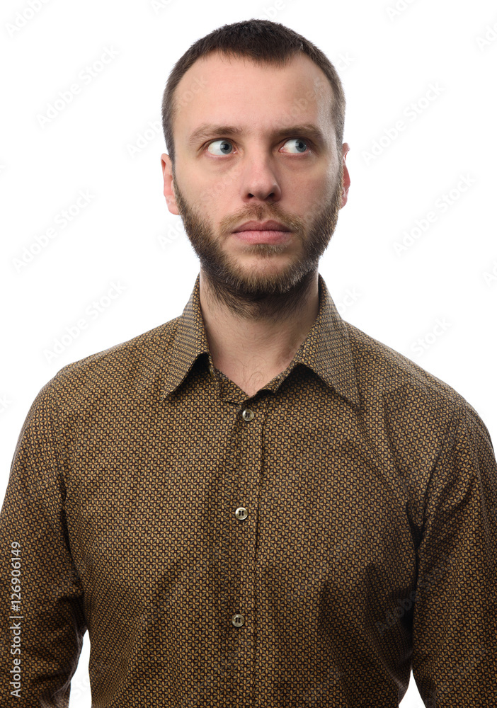 portrait of a serious man with beard isolated portrait of a serious man with beard isolated