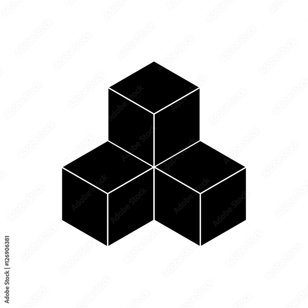 Black cubes on a white background Black cubes on a white background