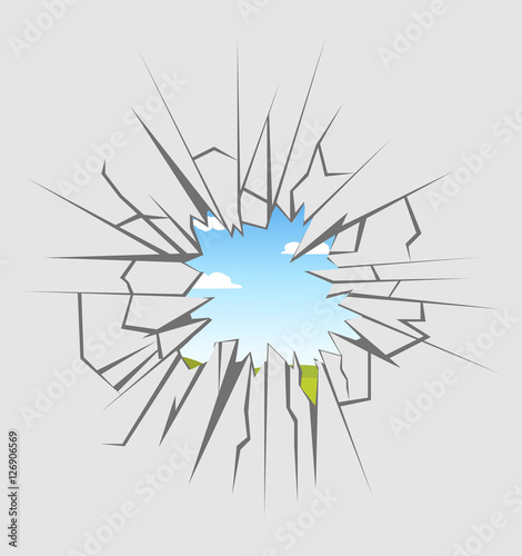 Crushed glass hand drawn, vector illustration