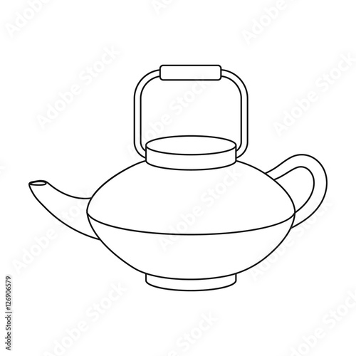 Tetsubin icon in outline style isolated on white background. Sushi symbol stock vector illustration.
