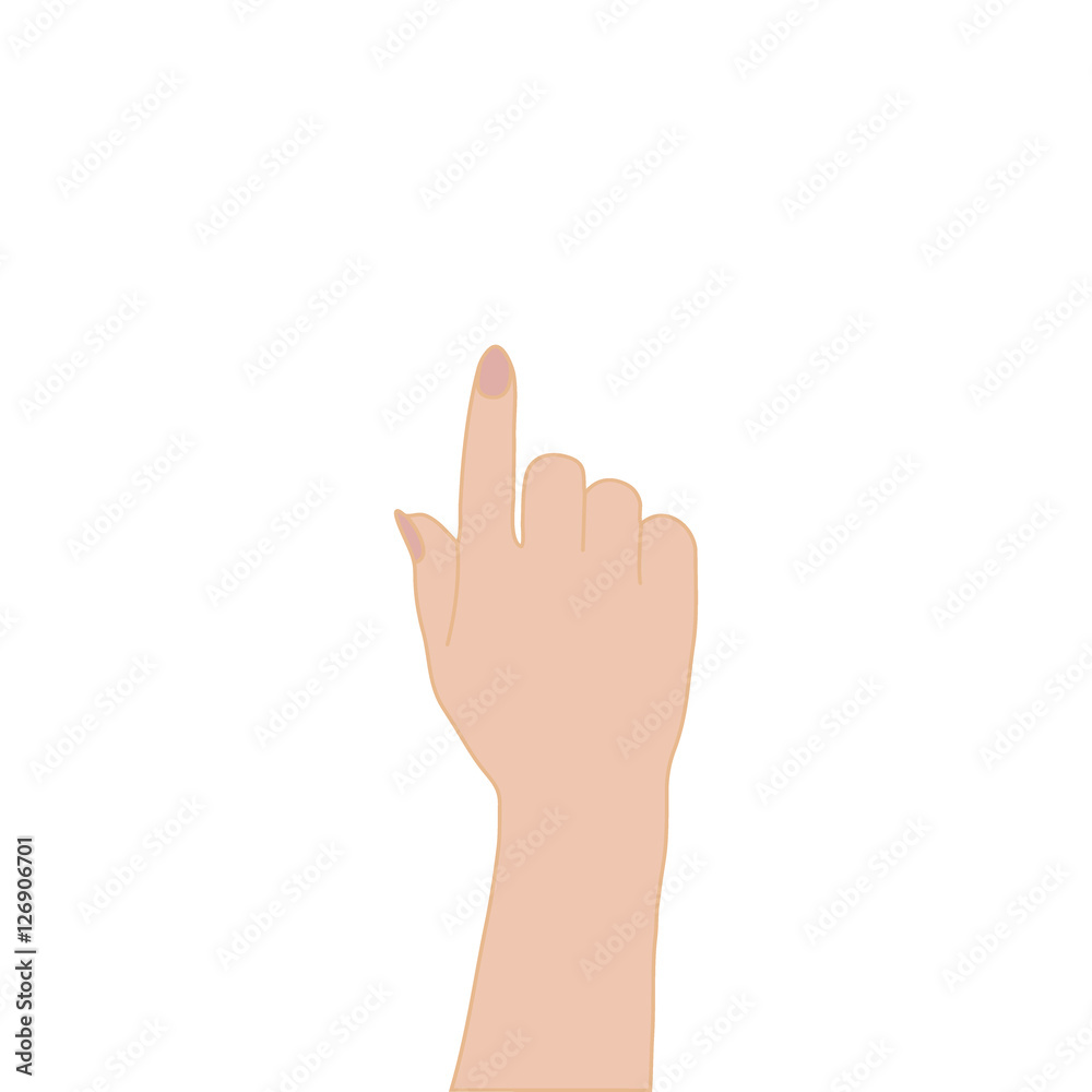 Finger pointing female hand vector illustration. Finger pointing female hand vector illustration.
