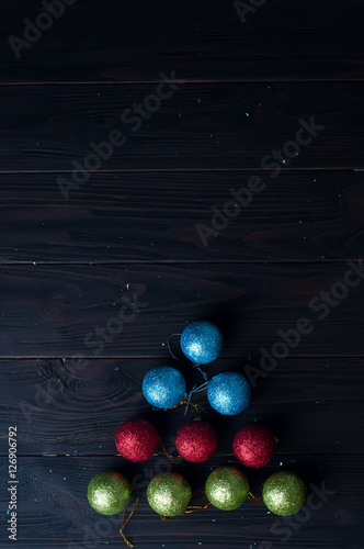 Christmas tree made of colorful balls