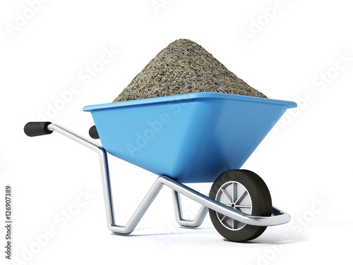 Canvas Print Hand barrow isolated on white background. 3D illustration