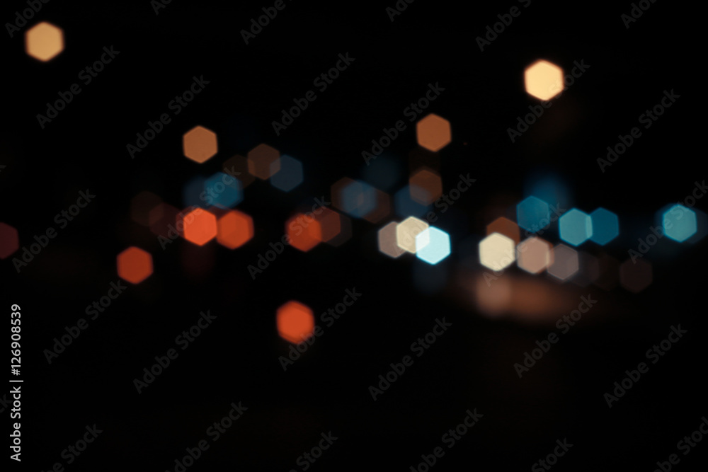 Bokeh colorful  abstract defocused city on street