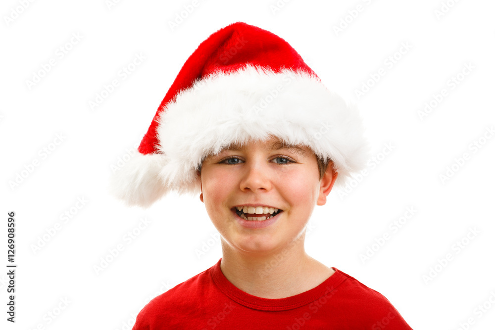 Christmas time - boy with Santa Claus Hat 