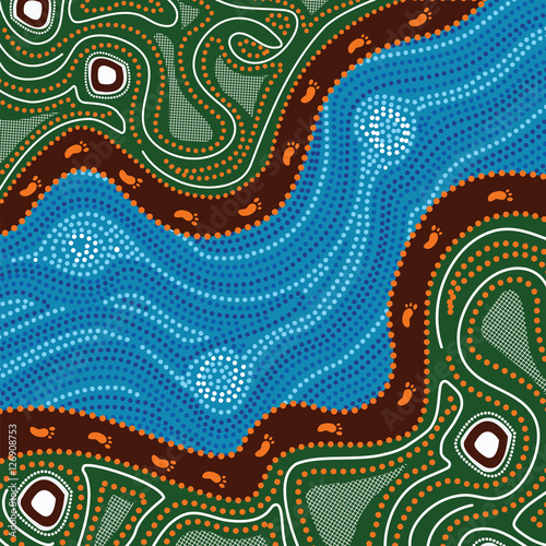 Illustration based on aboriginal style of dot painting.