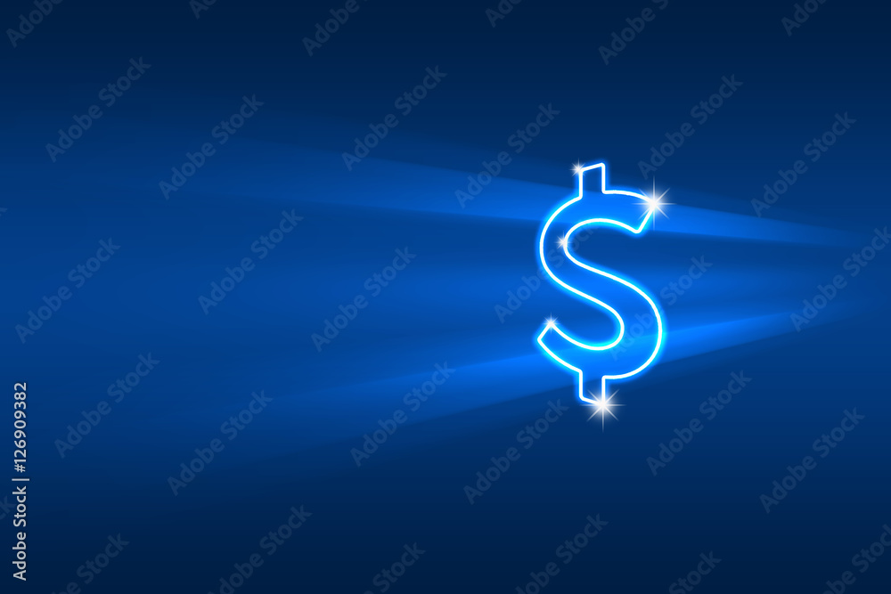 Abstract picture with dollar symbol flying Abstract picture with dollar symbol flying