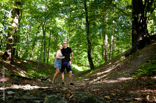 Young couple in Beautiful forest Koprivnice photo