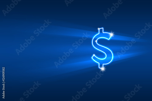 Abstract picture with dollar symbol flying