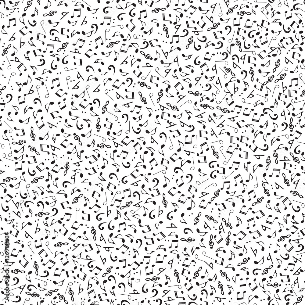 Seamless pattern with notes