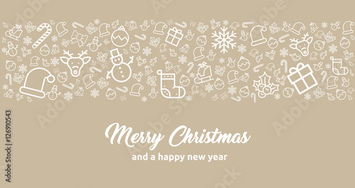 Weihnachten und Neujahr: Grußkarte, Motiv für Flyer oder Hintergrund