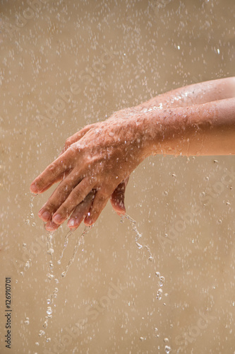 Female Hands in the rain
