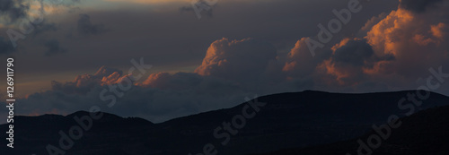 sunset in the mountains