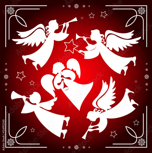 Set of Christmas angels